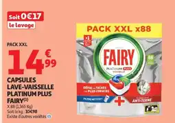 Auchan Supermarché FAIRY Capsules lave-vaisselle platinum plus offre