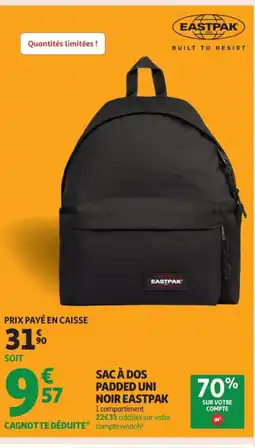 Auchan Supermarché Sac à dos padded uni noir eastpak offre