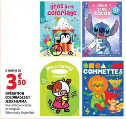 Auchan Supermarché Opération coloriages et jeux hemma offre
