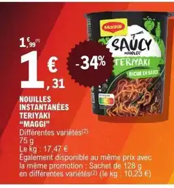 E.Leclerc MAGGI Nouilles instantanées teriyaki offre