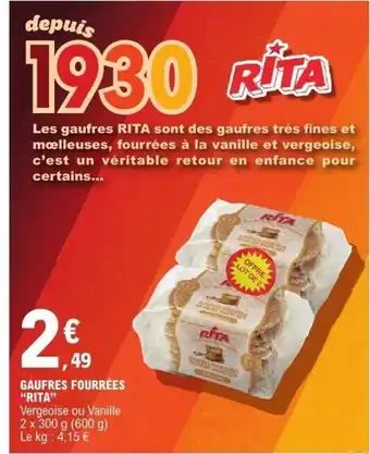 E.Leclerc RITA Gaufres fourrées offre