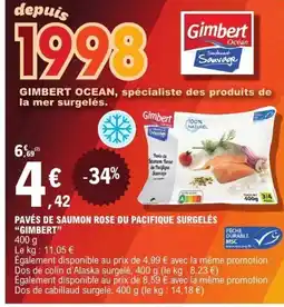 E.Leclerc GIMBERT Pavés de saumon rose du pacifique surgelés offre