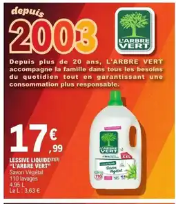E.Leclerc L'ARBRE VERT Lessive liquide offre