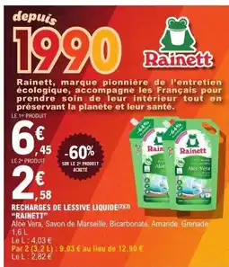E.Leclerc RAINETT Recharges de lessive liquide offre
