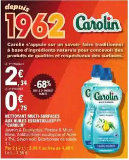 E.Leclerc CAROLIN ettoyant multi-surfaces aux huiles essentielles offre