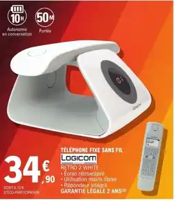 E.Leclerc LOGICOM Téléphone fixe sans fil offre