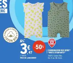 E.Leclerc Combinaison bio bebe mots d'enfants offre