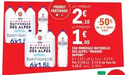 E.Leclerc MARQUE REPÈRE Eau minerale naturelle des alpes offre