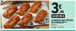 E.Leclerc 6 suisses aux pépites de chocolat offre