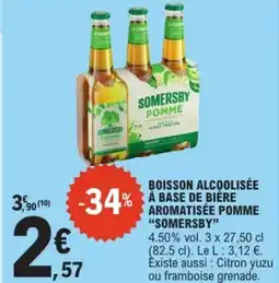 E.Leclerc SOMERSBY Boisson alcoolisée à base de bière aromatisée pomme offre