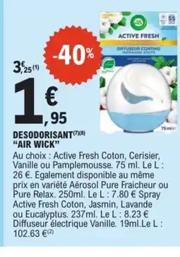 E.Leclerc AIR WICK Desodorisant offre