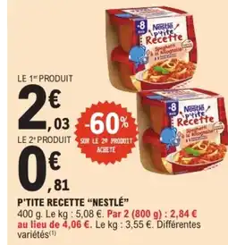 E.Leclerc NESTLÉ P'tite recette offre