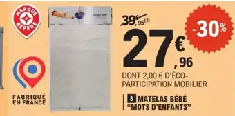 E.Leclerc Matelas bébé mots d'enfants offre