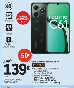 E.Leclerc REALME Smartphone C61 offre