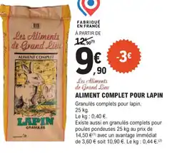 E.Leclerc Jardi Aliment complet pour lapin offre
