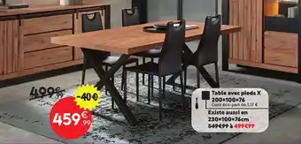 Maxi Bazar Table avec pieds X offre