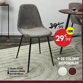 Maxi Bazar Chaise Scott velours côtelé offre