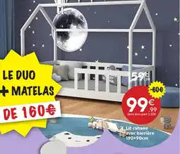 Maxi Bazar Lit cabane avec barrière offre