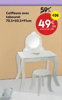 Maxi Bazar Coiffeuse avec tabouret offre