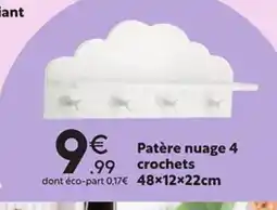 Maxi Bazar Patère nuage 4 crochets offre