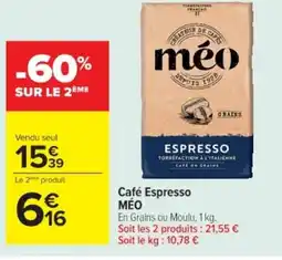 Cora x Carrefour MÉO Café Espresso offre