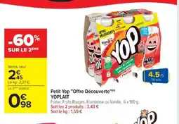 Cora x Carrefour YOPLAIT Petit Yop Offre Découverte offre