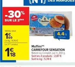 Cora x Carrefour CARREFOUR SENSATION Muffins offre