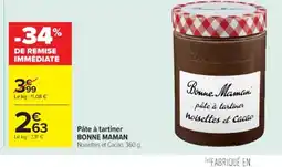 Cora x Carrefour BONNE MAMAN Pâte à tartiner offre