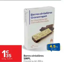 Cora x Carrefour SIMPL Barres céréalières offre