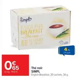 Cora x Carrefour SIMPL Thé noir offre