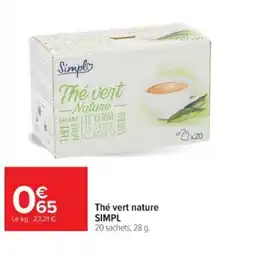 Cora x Carrefour SIMPL Thé vert nature offre