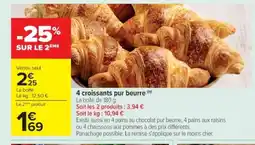 Cora x Carrefour 4 croissants pur beurre offre