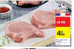 Cora x Carrefour Porc: côte avec os à griller offre