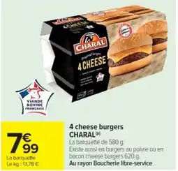 Cora x Carrefour CHARAL 4 cheese burgers offre