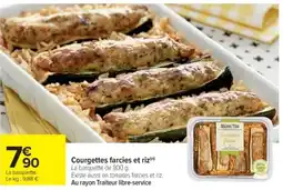 Cora x Carrefour Courgettes farcies et riz offre