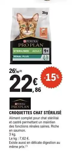 PURINA PRO PLAN CROQUETTES CHAT STERILISÉ