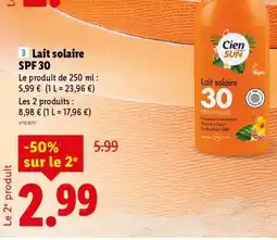 Lidl Lait solaire SPF 30 offre