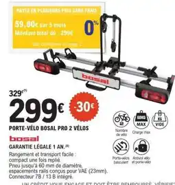 E.Leclerc PORTE-VÉLO BOSAL PRO 2 VÉLOS offre
