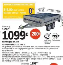 E.Leclerc REMORQUE RA 250 offre