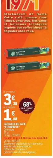 E.Leclerc CAPSULES DE CAFÉ STARBUCKS Colombia offre