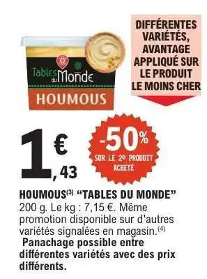 E.Leclerc HOUMOUS “TABLES DU MONDE” offre