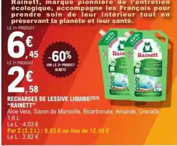 E.Leclerc RECHARGES DE LESSIVE LIQUIDE RAINETT offre