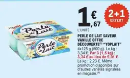 E.Leclerc Perle de Lait Saveur Vanille Offre Découverte Yoplait offre