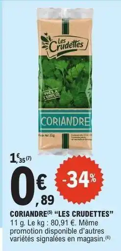E.Leclerc CORIANDRE LES CRUDETTES offre