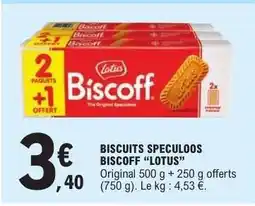 E.Leclerc Biscuits Speculoos Biscoff Lotus offre
