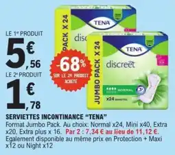 E.Leclerc SERVIETTES INCONTINANCE “TENA” offre