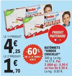 E.Leclerc Bâtonnets Kinder Chocolat offre