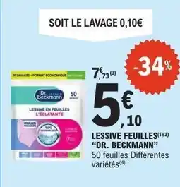 E.Leclerc LESSIVE FEUILLES DR. BECKMANN offre