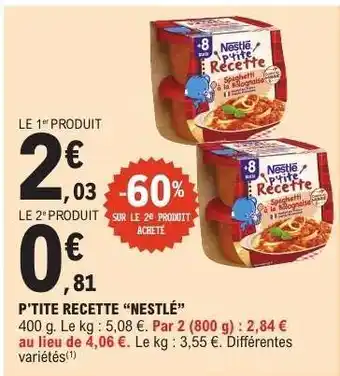 E.Leclerc P'tite Recette Nestlé offre