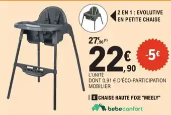 E.Leclerc Chaise Haute Fixe 'Meely' offre